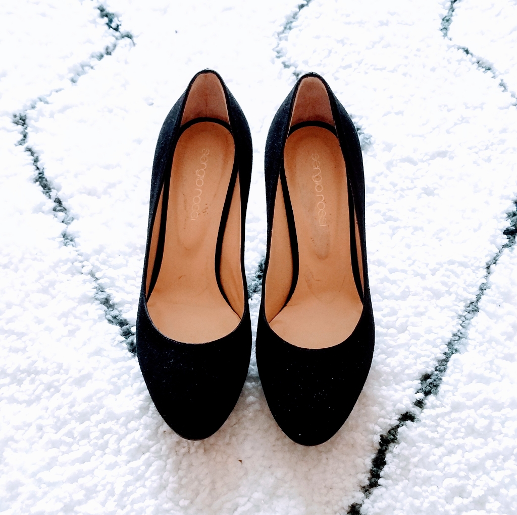 Brand New Sergio Rossi Black Suede Heels